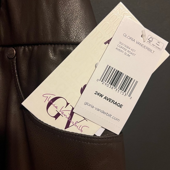 Vegan Leather Pants by Gloria Vanderbilt. NWT - Picture 5 of 5